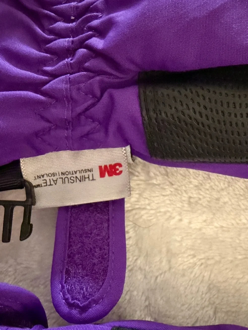3M Thinsulate Purple Kids Mittens with Black Grip Panels